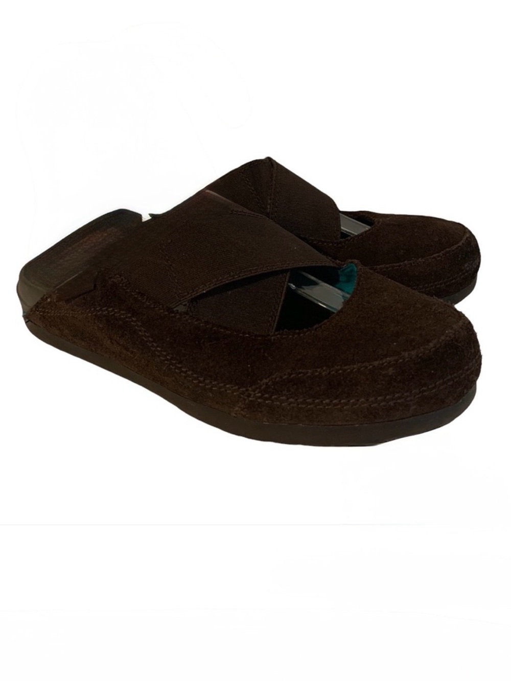 Crocs 7 Edie mule slip on suede shoe slip on soft comfort walking stylish brown